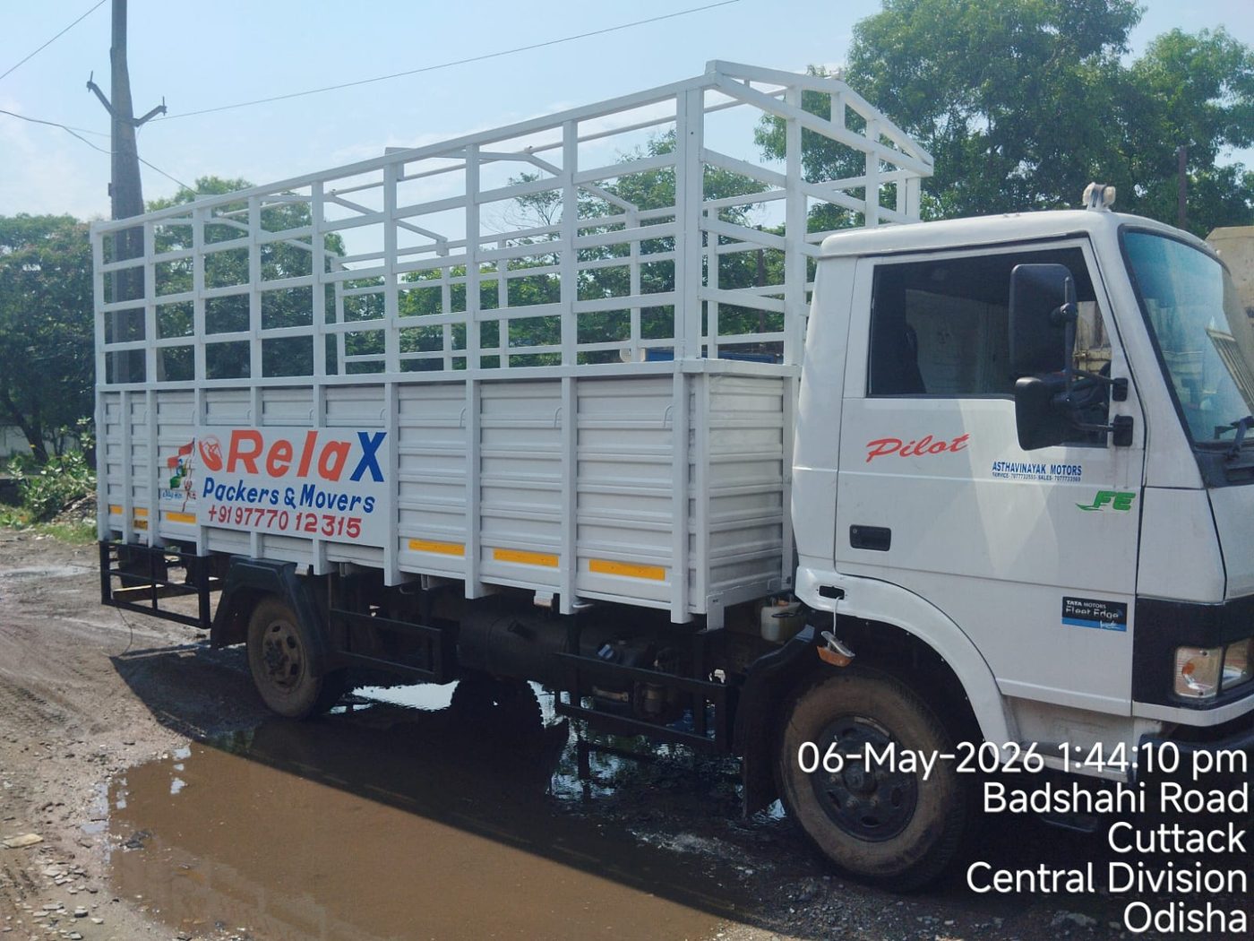 Consignment covered and secured on the truck