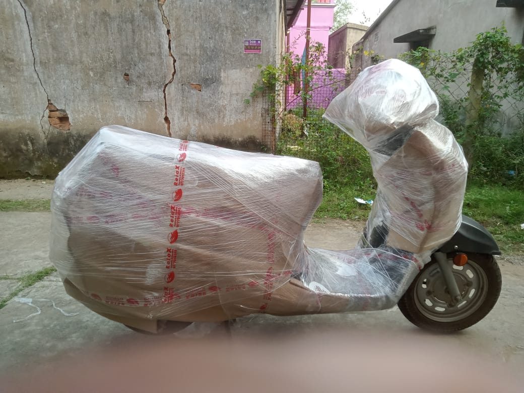 Packed goods staged for loading